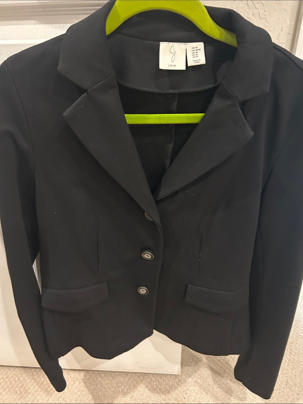 Joie Black Women's Fitted Blazer Jacket With Dickie and hood